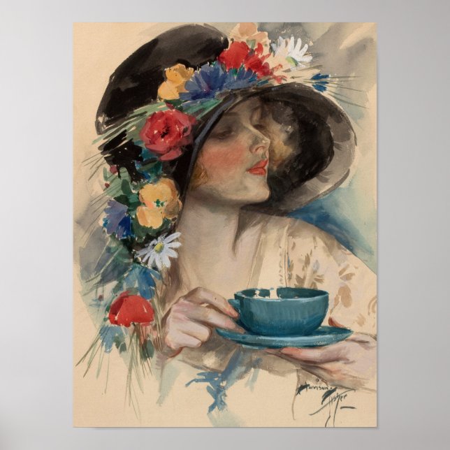 Nachmittags-Tee, Harrison Fisher  Poster (Vorne)