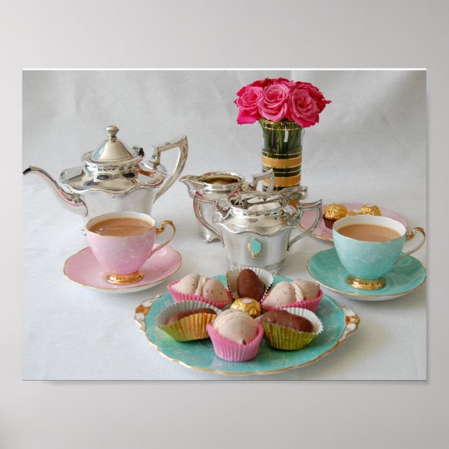 Nachmittags-Tee-Plakat Poster (Vorne)
