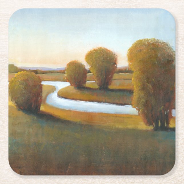 Nachmittagsleuchte V Rechteckiger Pappuntersetzer (Vorderseite)