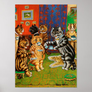 Nachmittagstee Katzen, Louis Wain Poster