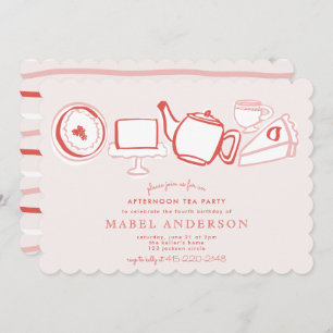 Nachmittagstee Kindergeburtstag Party Einladung