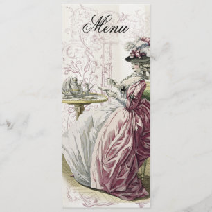 Nachmittagstee! Menü auf Linen Menükarte