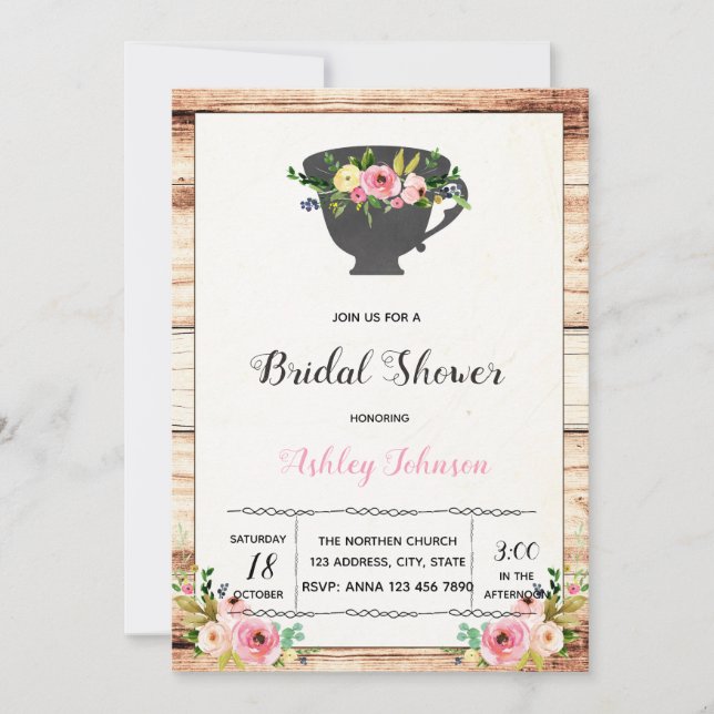 Nachmittagstee-Party Einladung (Vorderseite)