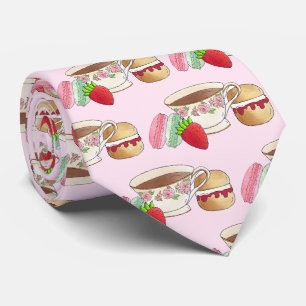 Nachmittagstee Party Macarons Teakup Creme Scone Krawatte