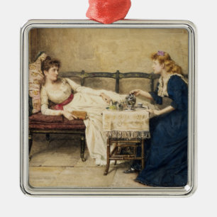Nachmittagstee Silbernes Ornament