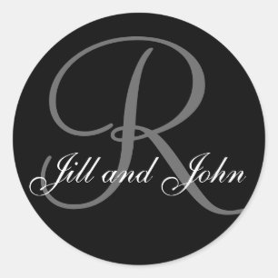 Nachname Anfangsr plus Vorname-schwarzen Aufkleber