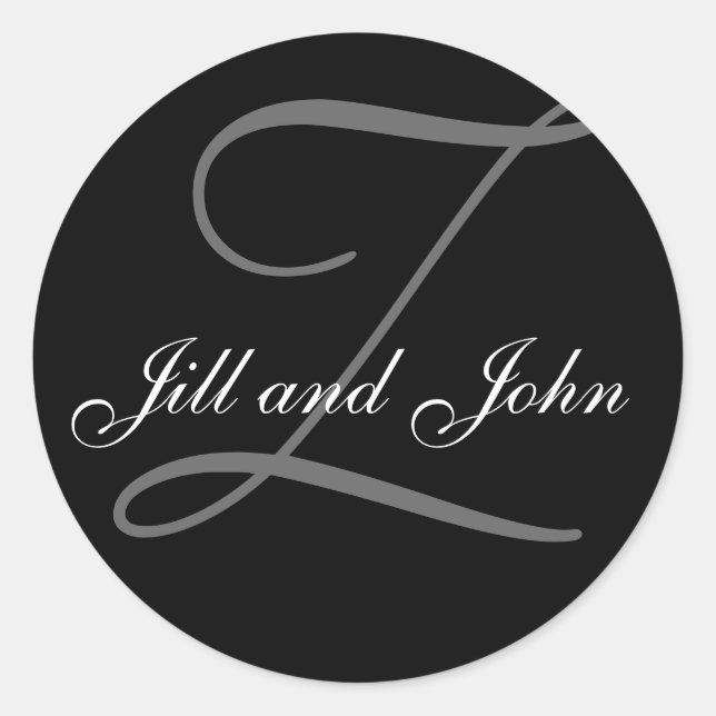 Nachname Anfangsz plus Vorname-schwarzen Aufkleber (Vorderseite)