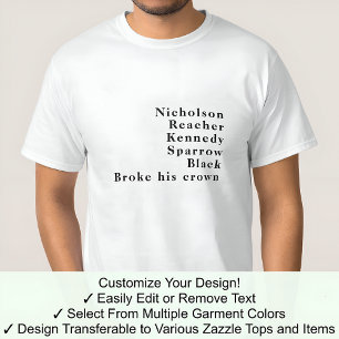 Nachname Berühmter Name Trend Jack Custom 02B T-Shirt