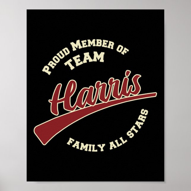 Nachname der Harris-Familie Poster (Vorne)