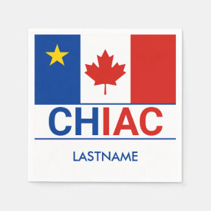 Nachname der kanadischen Flagge Chiac Acadian Serviette