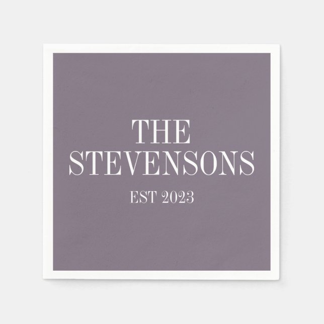 Nachname der klassischen Familie Est Datum dunkel  Serviette (Vorderseite)