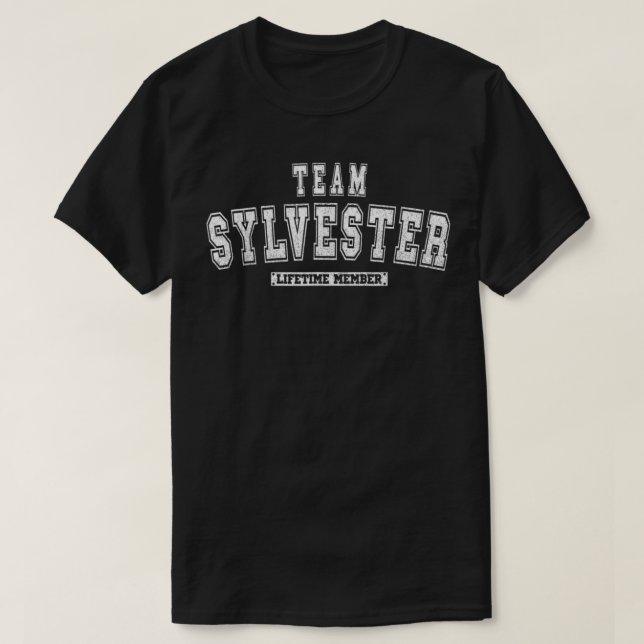 Nachname des Team SYLVESTER-Lebenszeitmitglieds Fa T-Shirt (Design vorne)