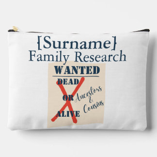 [Nachname] Familienforschung (Wanted Poster) Zubehörtasche
