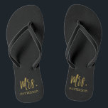 Nachname Flip Flops mit Goldfolie<br><div class="desc">Frau Nachname Flip Flops mit Gold Foil Typografie. Die Flip-Flops können mit Mr. Silver Flip Flops gepaart werden.</div>