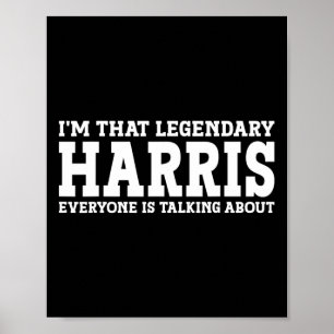 Nachname Funny Team Familie Nachname Harris Poster