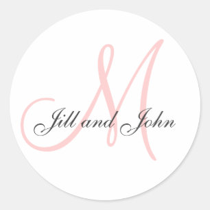 Nachname Initial und Vornamen Pink Sticker