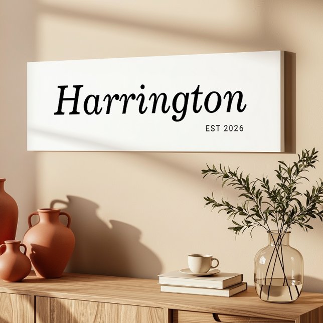 Nachname Mit Est-Datum signieren Long kann Gerahmt Leinwanddruck (Von Creator hochgeladen)