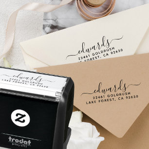 Nachname Moderner Minimalistischer Rücksendeadress Permastempel