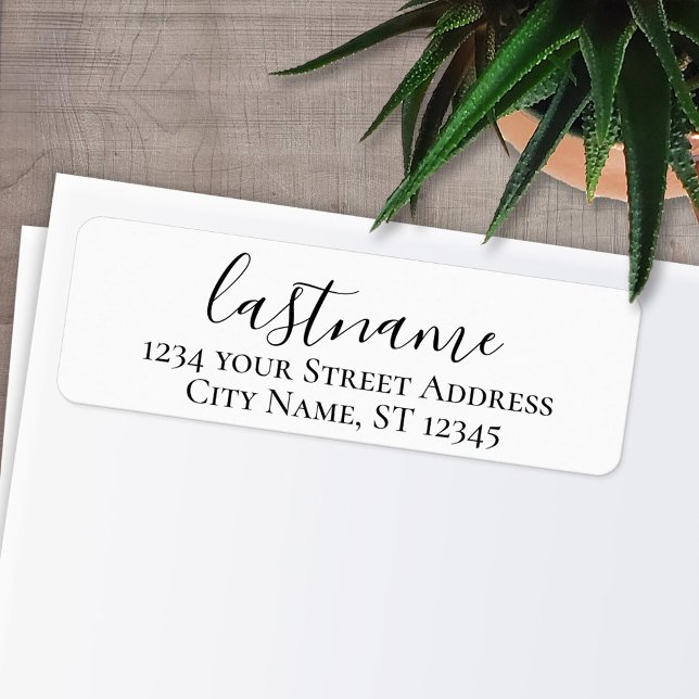 Nachname - Morgana Script Custom-Rücksendeadresse (Personalized Return Address Labels)