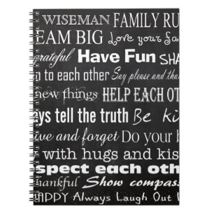 Nachname Personalisierter Nachname für die Familie Notizblock