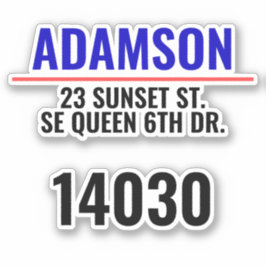 Nachname und Adresse - Benutzerdefinierte Postfach Aufkleber