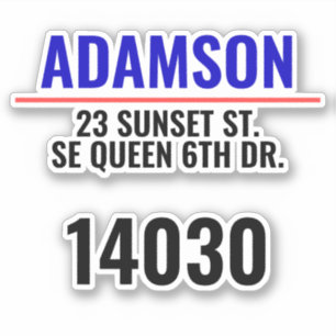 Nachname und Adresse - Benutzerdefinierte Postfach Aufkleber