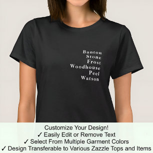 Nachname Vorname Berühmter Name Trend Custom 02W T-Shirt