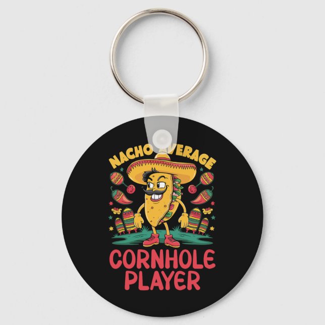 Nacho Average Cornhole Player Cinco De Mayo Mexica Schlüsselanhänger (Vorderseite)
