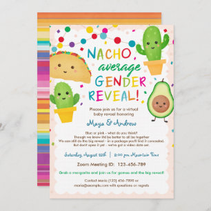 Nacho Average Gender Reveal - Virtual Baby Shower Einladung