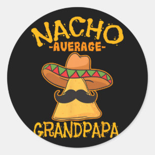 Nacho Average Grandpapa Großvater Opa Cinco Runder Aufkleber