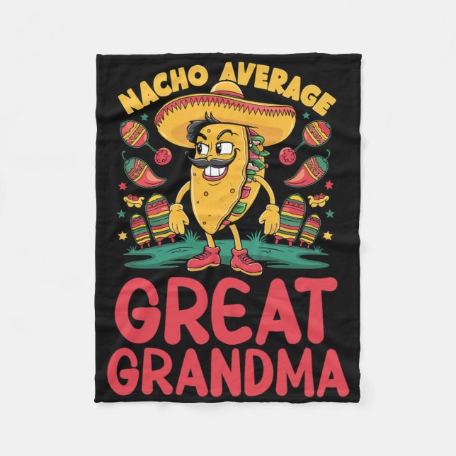 Nacho Average Great Oma Mexican Matching Cinco Fleecedecke (Vorderseite)