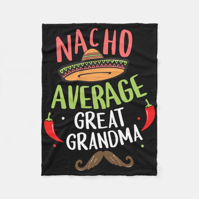 Nacho Average Great Oma Mexican Mustache Cinco Fleecedecke (Vorderseite)