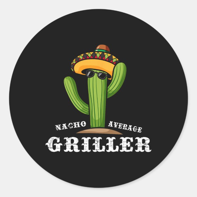 Nacho Average Griller - Grillen Runder Aufkleber (Vorderseite)