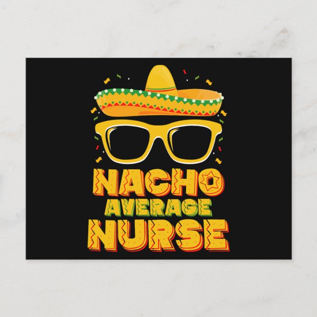 Nacho Average Nurse Cinco De Mayo Matching Family Postkarte (Vorderseite)