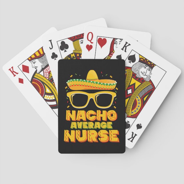 Nacho Average Nurse Cinco De Mayo Matching Family Spielkarten (Rückseite)