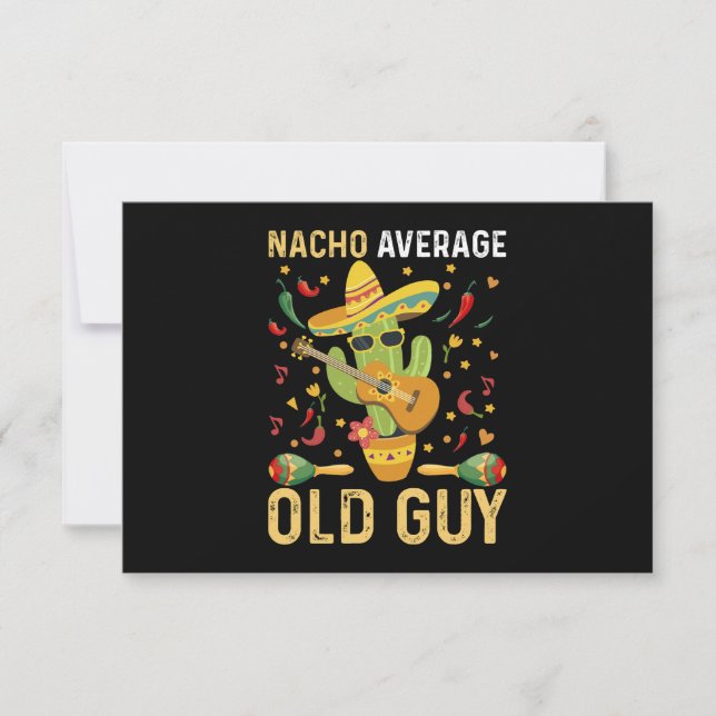 Nacho Average Old Typ Spaß Sprichwort Old Man Dankeskarte (Vorderseite)