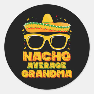 Nacho Average Oma Cinco De Mayo Family Runder Aufkleber