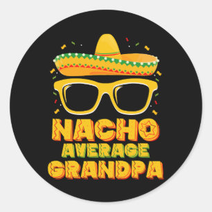 Nacho Average Opa Cinco De Mayo Family Runder Aufkleber