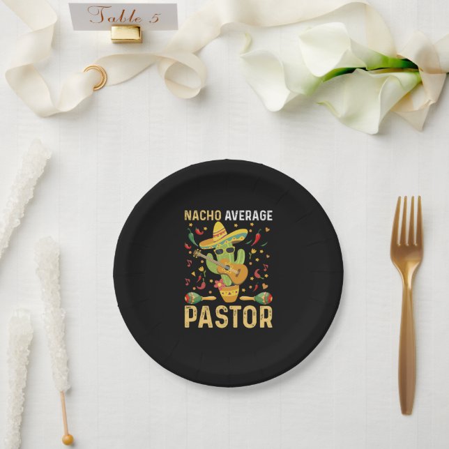Nacho Average Pastor Religious Leader Cinco De May Pappteller (Hochzeit)