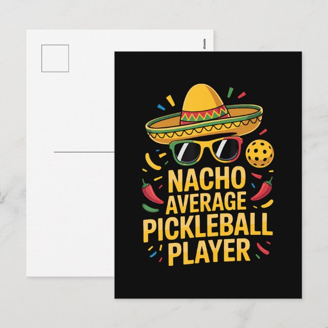 Nacho Average Pickleball Player Feiertagspostkarte (Vorne/Hinten)