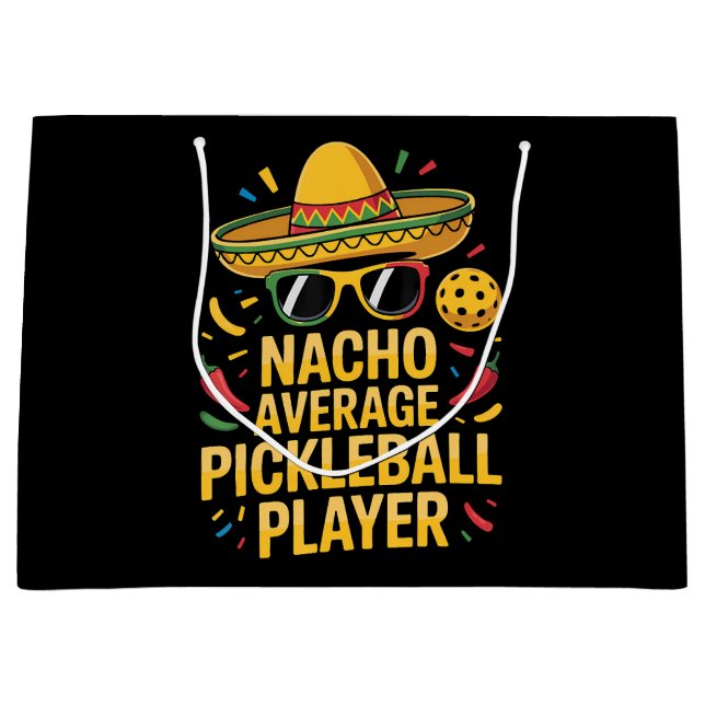 Nacho Average Pickleball Player Große Geschenktüte (Vorderseite)