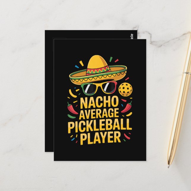 Nacho Average Pickleball Player Postkarte (Vorderseite/Rückseite Beispiel)