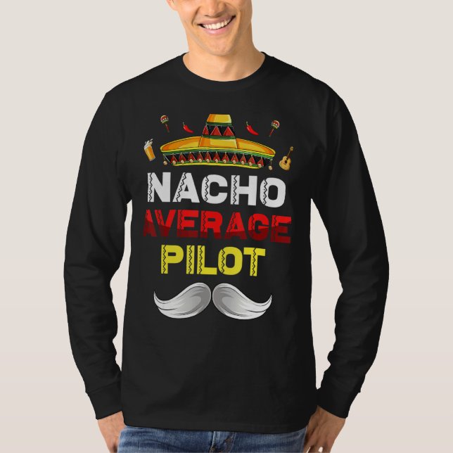 Nacho Average Pilot Gnome Funny Cinco De Mayo Mexi T-Shirt (Vorderseite)