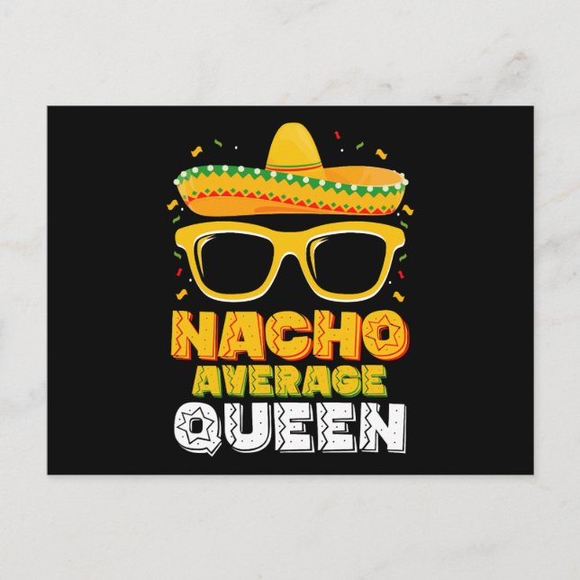 Nacho Average Queen Girl Family Cinco De Mayo Postkarte (Vorderseite)