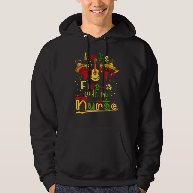Nacho Average School Nurse Cinco De Mayo Mexican L Hoodie (Vorderseite)