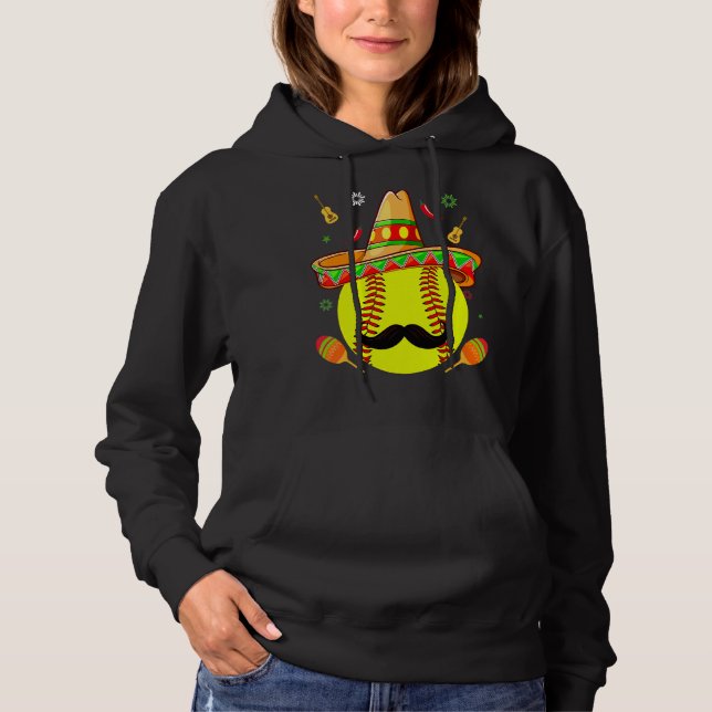Nacho Average Softball Mexican Cinco De Mayo Fath Hoodie (Vorderseite)