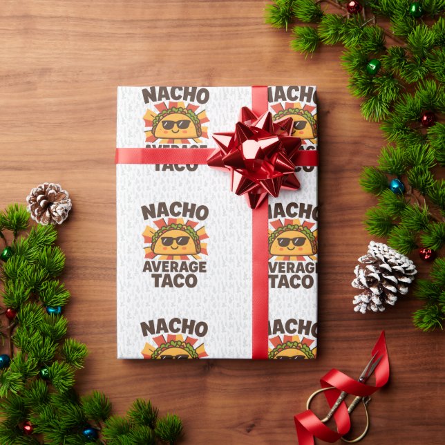 Nacho Average Taco Funny Food Pun Comic Style Geschenkpapier (Feiertagsgeschenk)
