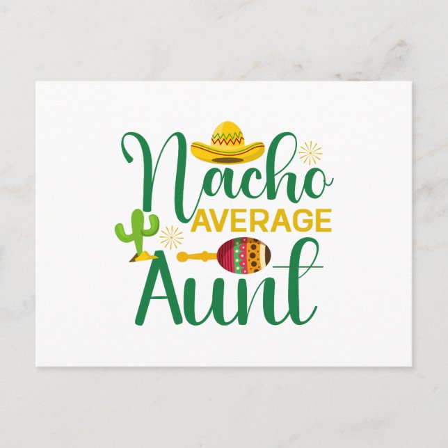 Nacho Average Tante Funny Postkarte (Vorderseite)