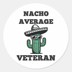 Nacho Average Veteran Mexican Cinco De Mayo Runder Aufkleber
