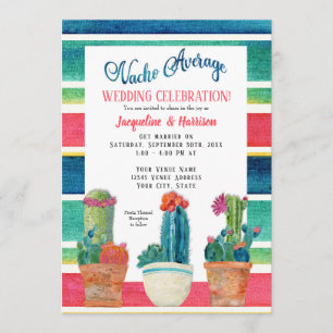Nacho Average Wedding Fiesta Floral Desert Cactus Einladung